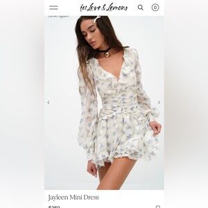 For Love & Lemons White Floral Jayleen Mini Dress